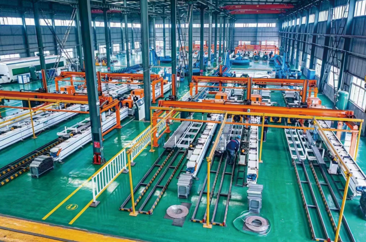 Photovoltaic bracket intelligent production line with one to three equipments