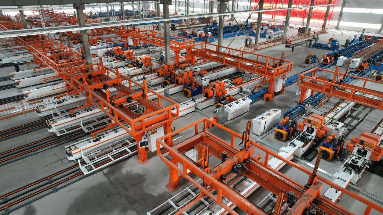 Photovoltaic bracket intelligent production line with one to three equipments